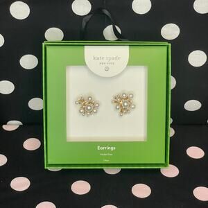 Kate Spade for Target Pearl Cluster Stud Earrings - White/Gold NEW!